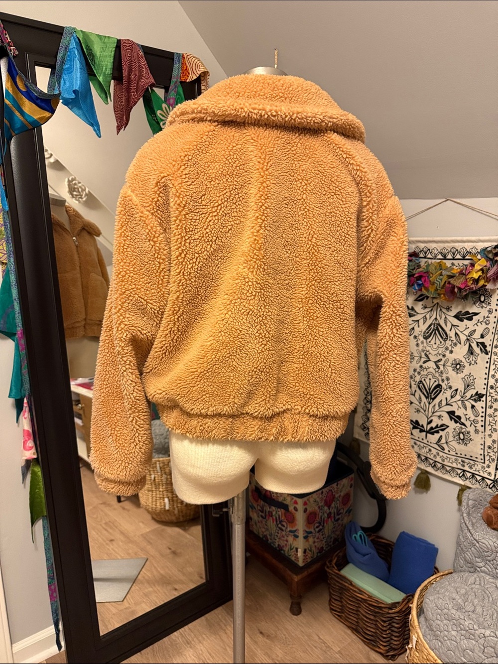 Cozy Teddy Zip-Up Jacket - Camel - Picture 6 of 10